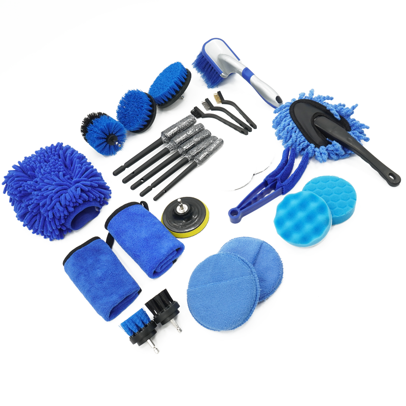 blue car detailing brush sets